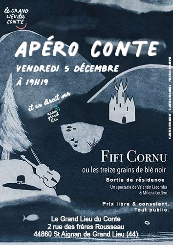 Les 13 grains de blé noir Affiche apéro conte valentin lacomba