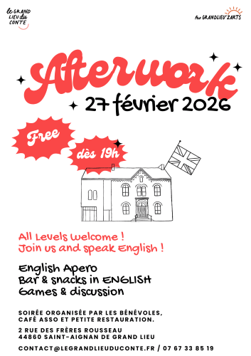 Affiche English Party : soirée conversation anglaise